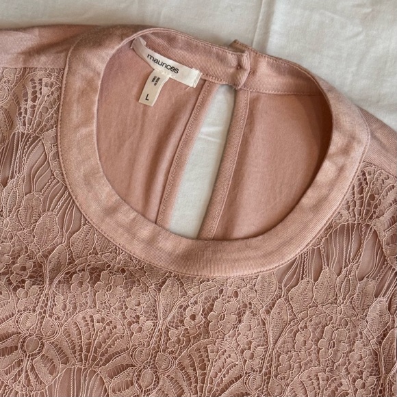 NWOT - MAURICES Size Large Set of 2 Lace Sleeveless Tops in Rose and Off-White - Picture 5 of 14